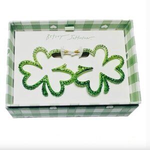 Betsey Johnson Shamrock Earrings St. Patrick's Day Gift Box